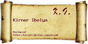 Kirner Ibolya névjegykártya
